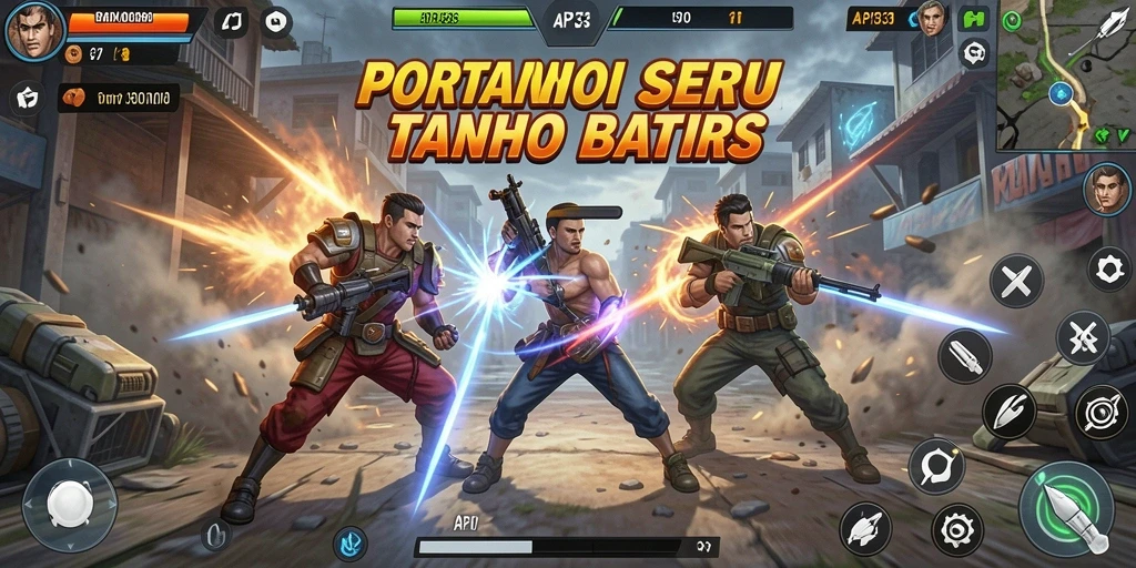 Screenshot gameplay API33 menampilkan pertarungan epik antara karakter yang kuat.