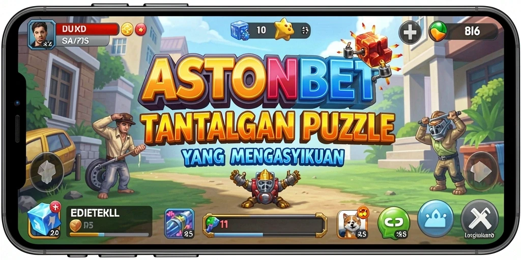 Screenshot gameplay ASTONBET menampilkan tantangan puzzle yang menarik.