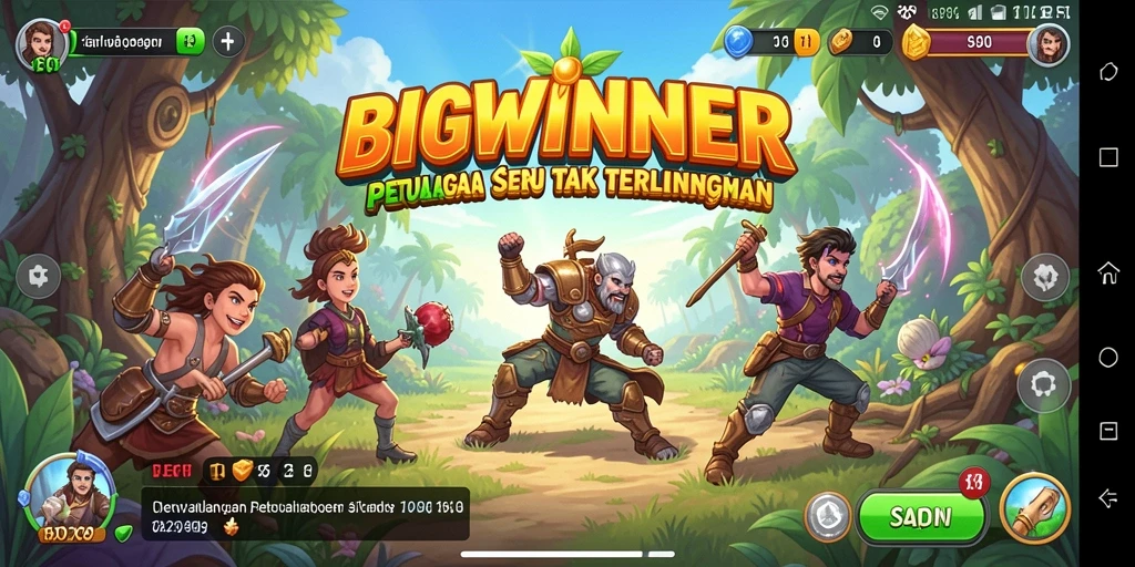 Screenshot gameplay BIGWINNER menampilkan aksi petualangan yang menegangkan.