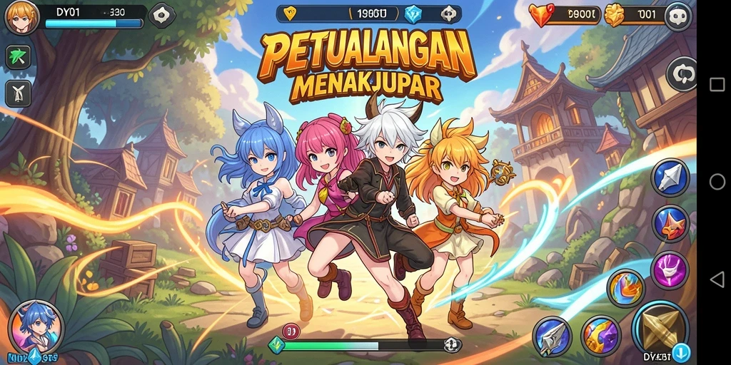 Tampilan gameplay DY01 yang memukau dan penuh warna.