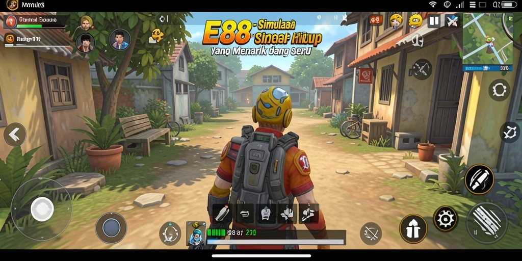 Tampilan gameplay E88 menunjukkan karakter berinteraksi dalam dunia simulasi yang menyenangkan.