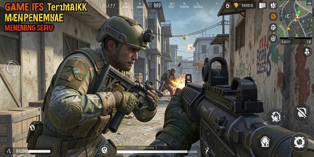 Gameplay intens JARUM77 dengan aksi menembak yang seru.
