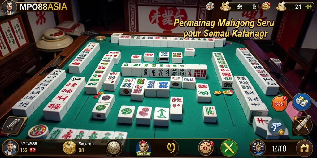 Tampilan gameplay MPO88ASIA yang mendebarkan dalam permainan Mahjong.