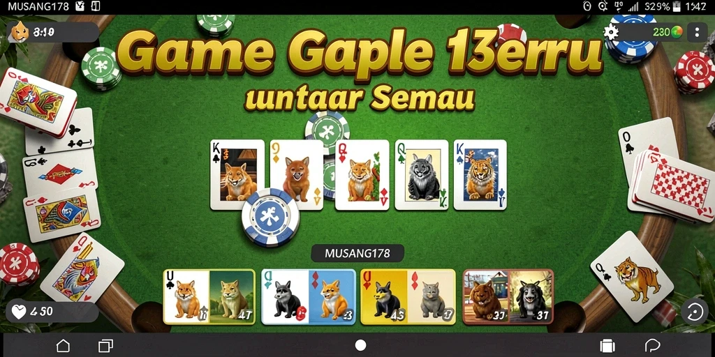Tampilan seru dari permainan Gaple di MUSANG178.