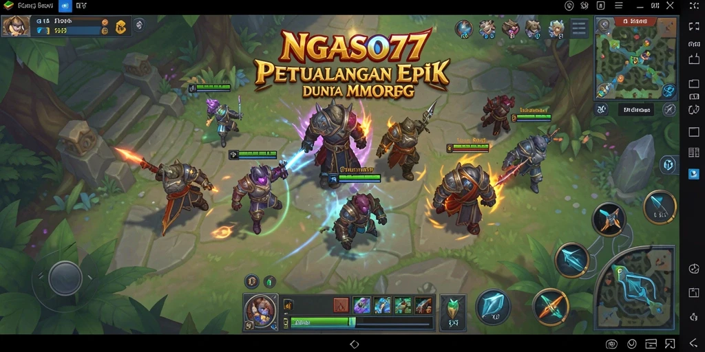 Tangkapan layar utama NGASO77 menampilkan aksi pertarungan dalam dunia MMORPG.