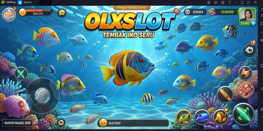 Tampilan gameplay OLXSLOT yang menegangkan saat menembak ikan.