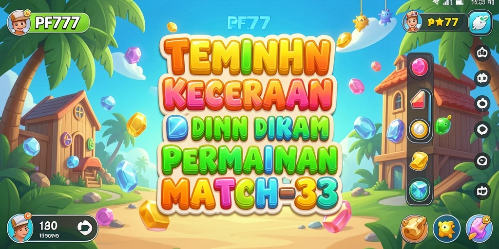 Gameplay Match-3 yang menarik dengan warna cerah dan efek visual.