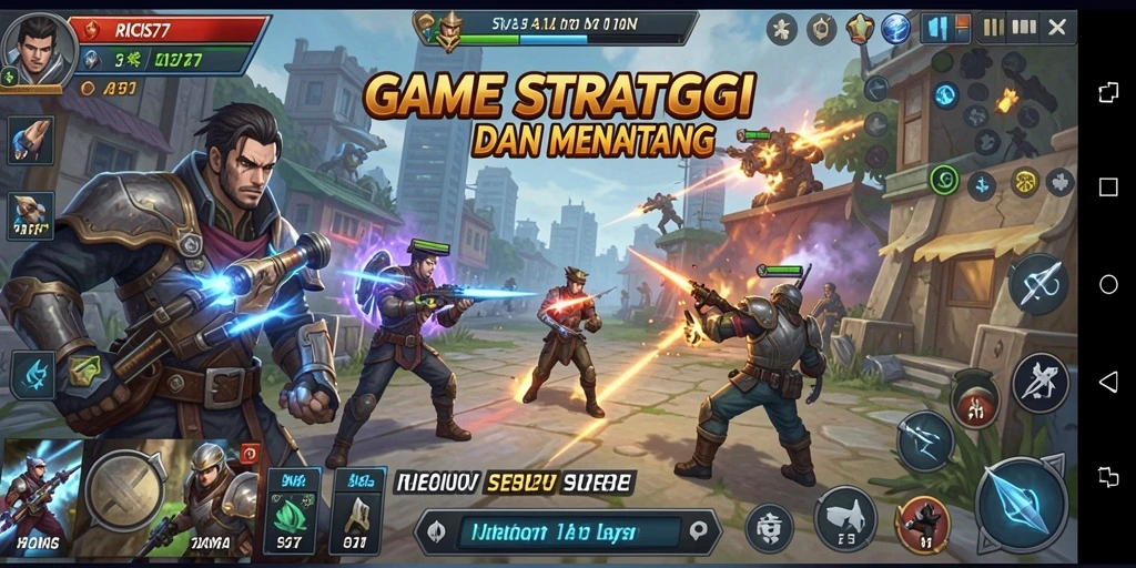 Gameplay RICIS77 menampilkan pertempuran dan strategi yang menarik.