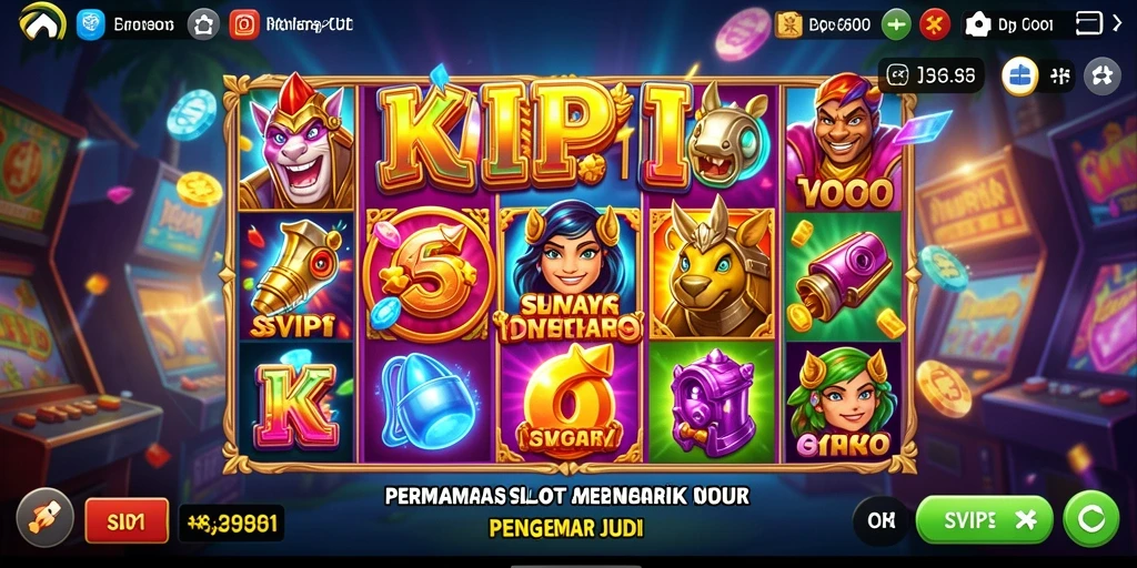 Screenshot gameplay SVIP1 yang menunjukkan putaran slot yang seru.