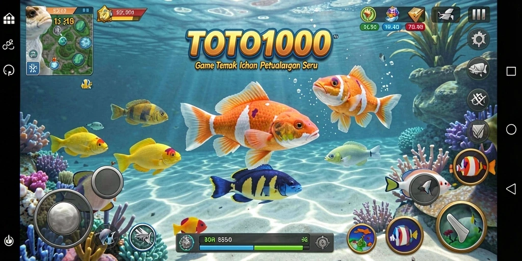Tampilan menembak ikan yang seru di TOTO1000.