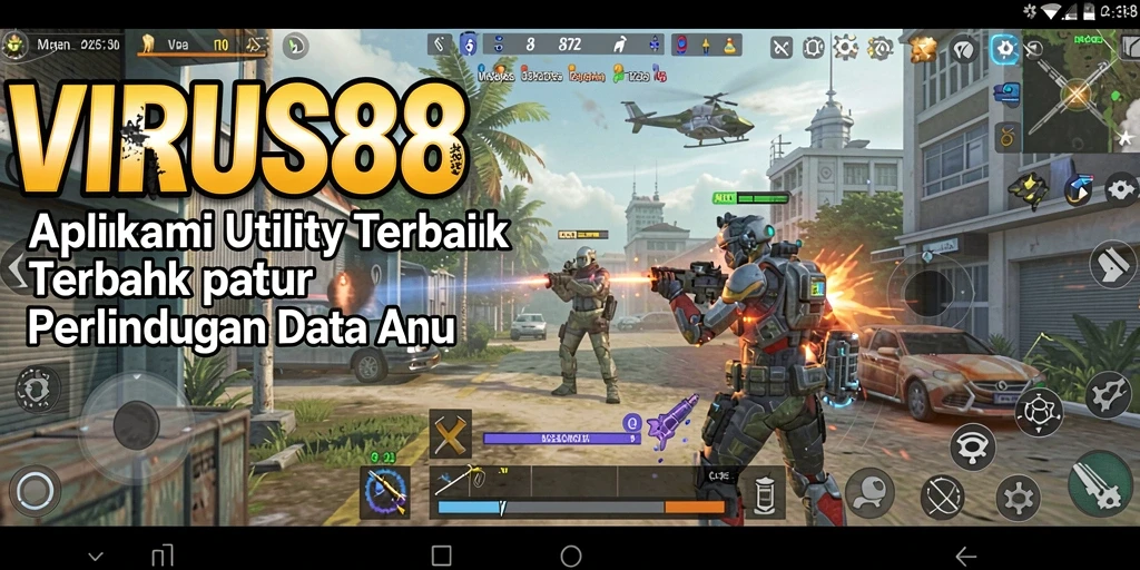 Tampilan antarmuka utama aplikasi VIRUS88 yang ramah pengguna.